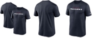 Nike Men's Navy Houston Texans Wordmark Legend Performance T-Shirt